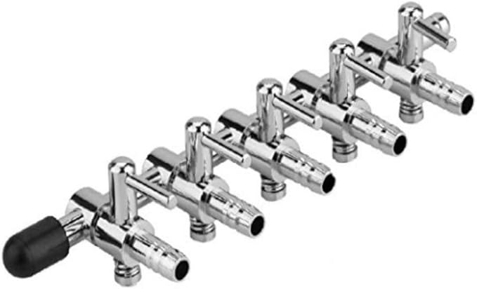 5-Way Air Flow Control Lever Valve with Airline Tubing Connector for Aquarium Fish Tank