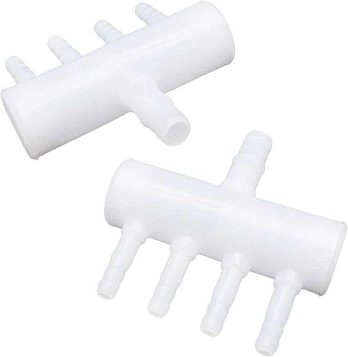 Xiaoyztan 5 Pcs Aquarium 4-Way Air Line Plastic Splitter Air Pump Tubing Connector for Air Flow Diffusion