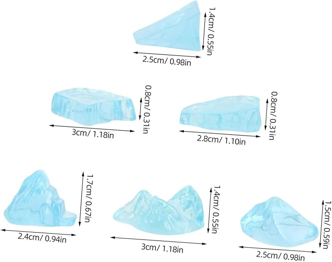 VANZACK 36pcs Mini Glacier Figurines Arctic Scene Simulation Iceberg Models for Aquarium Decor Sand Table Landscape Rockery Micro Landscape Accessories