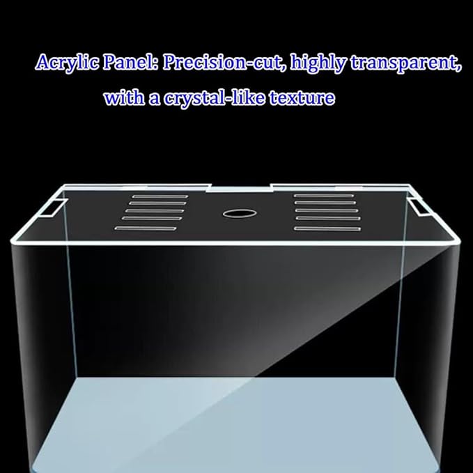 GZHERVICES Acrylic Jump Aquarium Lid (with Holes), Aquarium Top Cover/Protective Cover, Aquarium Top Cover Plate, Acrylic Mesh Panel Aquarium Lid, Protects Fish(50x27cm)