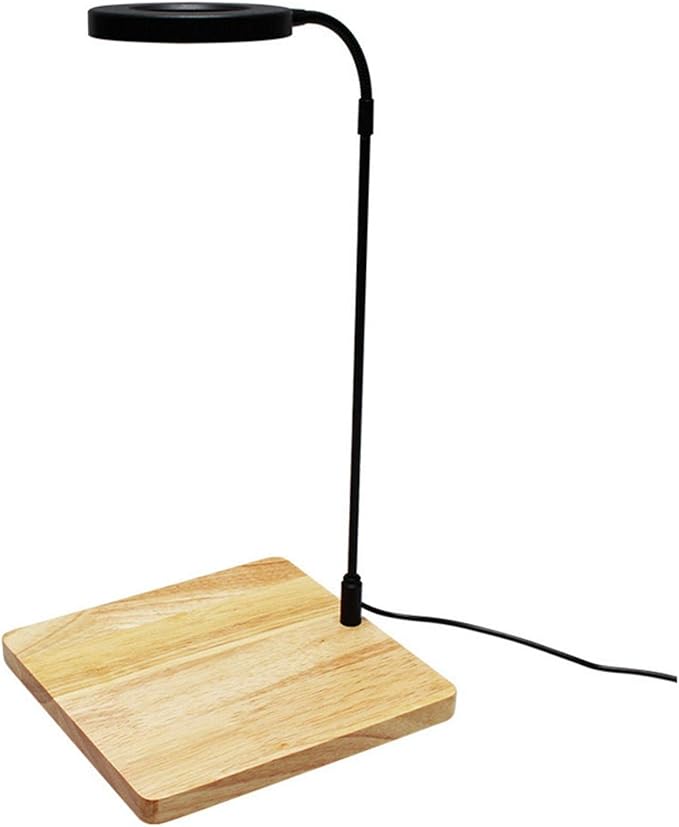 Full Spectrum LED Light with Bamboo Board Nano Fish Tank Light USB Powered 360 Degree Bettas Fish Tank Lights for Plant Growth(Size:L/27x28.5cm)