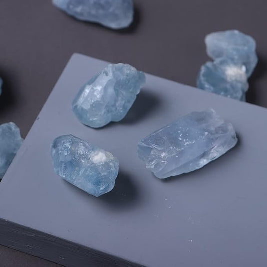 50g/Bag Natural Crystal Stone Blue Celestite Tumbled Chips Crushed Stone Healing Jewelry Making Home Decor Or Fish Tank Stone (Size : 50g)