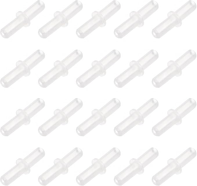 uxcell 120Pcs Aquarium Air Valve Connector Plastic Inline Tubing 3/16"(4.9mm) OD Straight Valves Aquarium Airline Tubing Connector for Fish Tank Pond Air Line