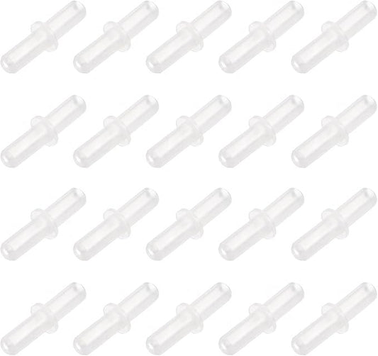 uxcell 120Pcs Aquarium Air Valve Connector Plastic Inline Tubing 3/16"(4.9mm) OD Straight Valves Aquarium Airline Tubing Connector for Fish Tank Pond Air Line