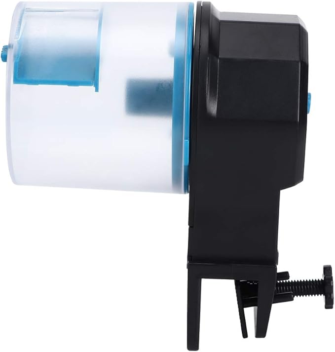 Aquarium Automatic Fish Feeder Timer Food Dispenser with 3 Feeding Modes 12H/24H Timer Adjustable Food Intake for Fish Tank (Blue)