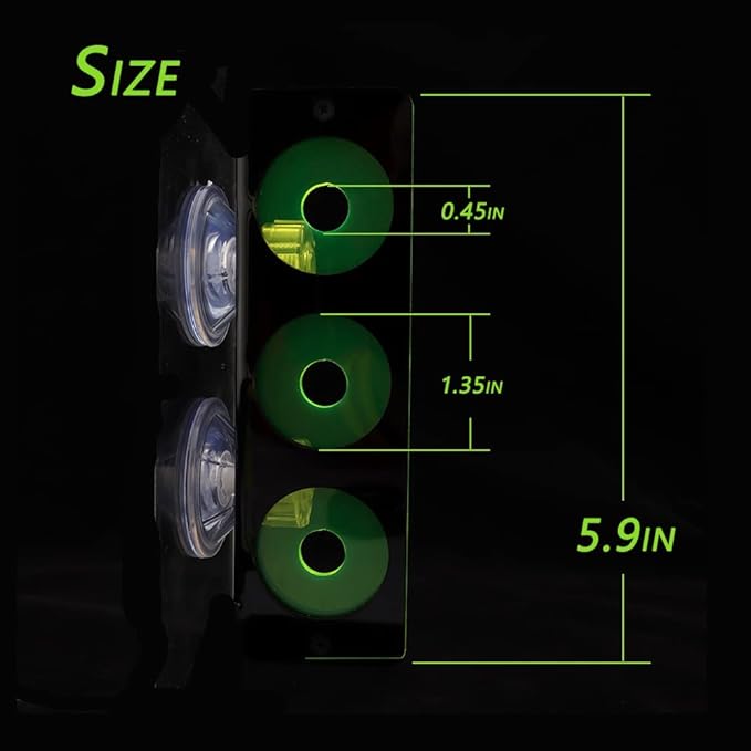 kcrygogo Coral Frag Holder Acrylic Coral Rack with Powerful Double Suction Cup and Placstic Screws Suitable for Household Fish Tanks (2pcs 3 Plug Hole,Fluorescent Green and Orange)