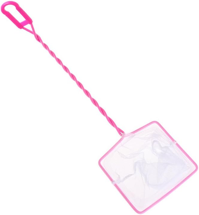 Fishing Tank Net Plastic Soft Square Mesh Fish Shrimp Capture for Aquarium Tools Pink Rectangle 4