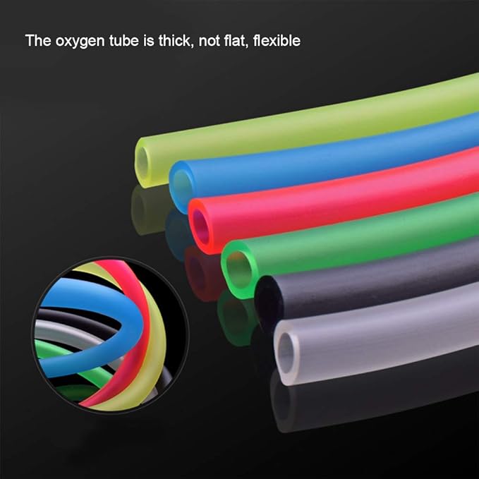 AYNEFY Pump Tube Silicone Fish Oxygen Hose Soft Water Hose Silicone Tube to Use Silicone Tubing for Aquarium Accessories Aquarium Air Hose, 196.9inch Aquarium (Red)
