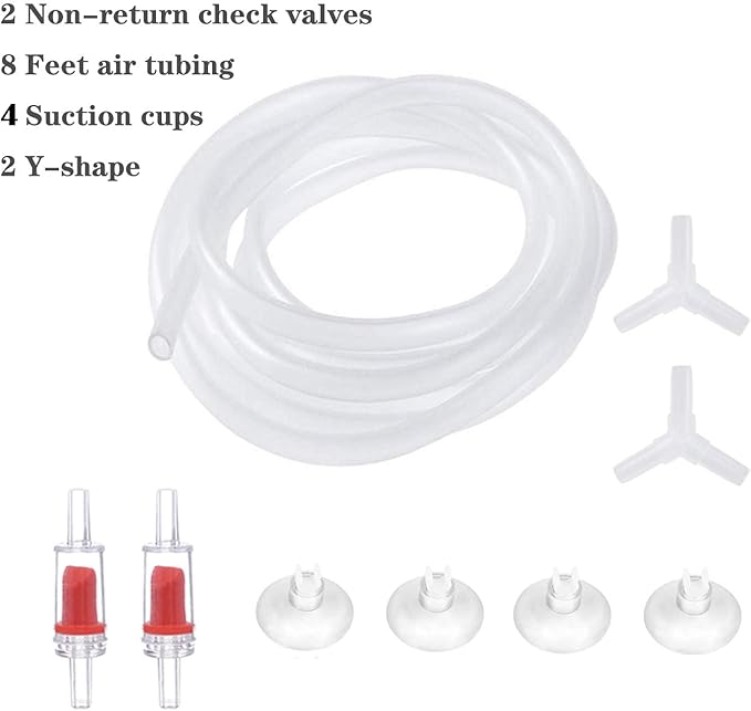 ALEGI Aquarium Sponge Filter with Airline Tubing, Check Valves, Suction Cups for 55 Gallon Fish Tank, Betta, Nano, Shrimp, Fry