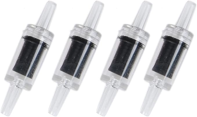 ALEGI 12 Feet Aquarium Airline Tubing Standard with 4 Air Stones and 4 Check Valves for Fish Tank Air Pump, Black
