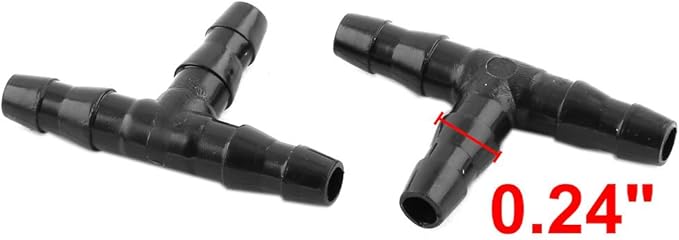 uxcell 10 Pcs 6mm Dia 3 Ways T Shape Airline Air Tube Connectors for Aquarium