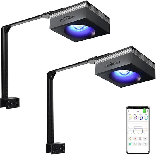 PopBloom RL90 Led Aquarium Light for Coral Reef, Smart-APP Control Reef Led Light Aquarium Marine Lighting Fish Tank Light for 90-120CM Saltwater SPS/LPS Mixed Reef Fish Aquarium