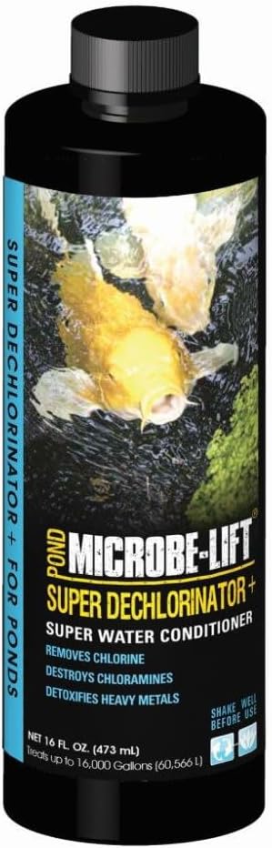 MICROBE-LIFT Super Dechlorinator Plus, Highly Concentrated for Pond Dechlorination and Water Conditioning, 16 Fl Oz
