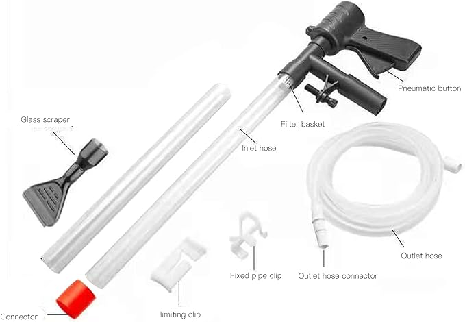 Haofy Fish Tank Gravel Cleaner, 42.9in Aquarium Vacuum Water Changer Siphon with Hose for Sand Cleaning, Multifunction Pneumatic Fish Filter Pump for Aquarium Debris Removal