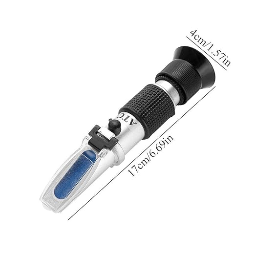 Salinity Refractometer for Seawater and Marine Fishkeeping Aquarium, Saltwater Tester Hydrometer, Dual Sacle 0-100ppt & 1.000-1.070 Specific Gravity with ATC Automatic Temperature Compensation