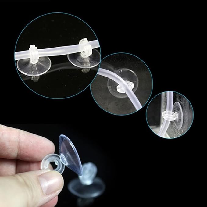 40Pcs Aquarium Suction Cups Clear Fish Tank Hose Clamps Suction Cup Clips Airline Tube Holders Fish Tank Holders Clips for Fish Tank Tubing