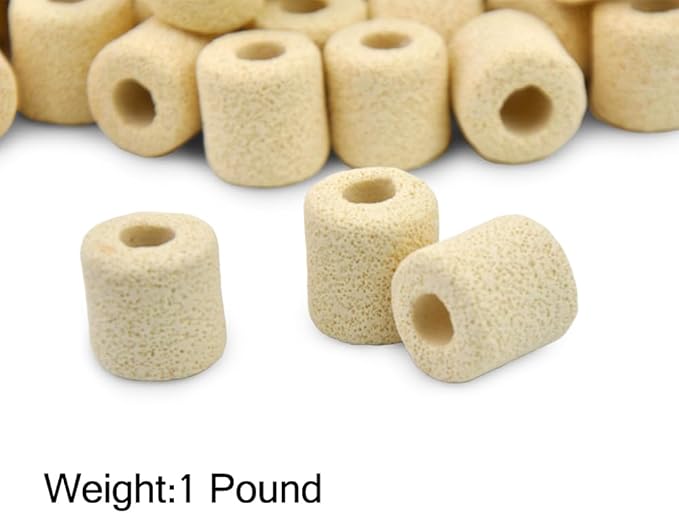PULACO Aquarium Ceramic Ring, Filter Media for Fish Tank, Pond Filter, 1LB