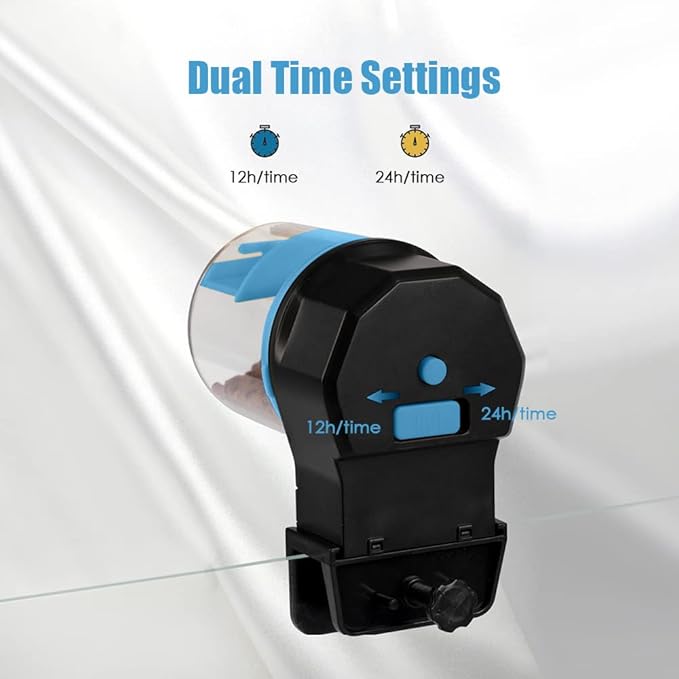 ACAGALA Aquarium Automatic Fish Feeder Fish Tank Timer Feeder Electric Adjustable Fish Food Dispenser Manual/Automatic Feeding