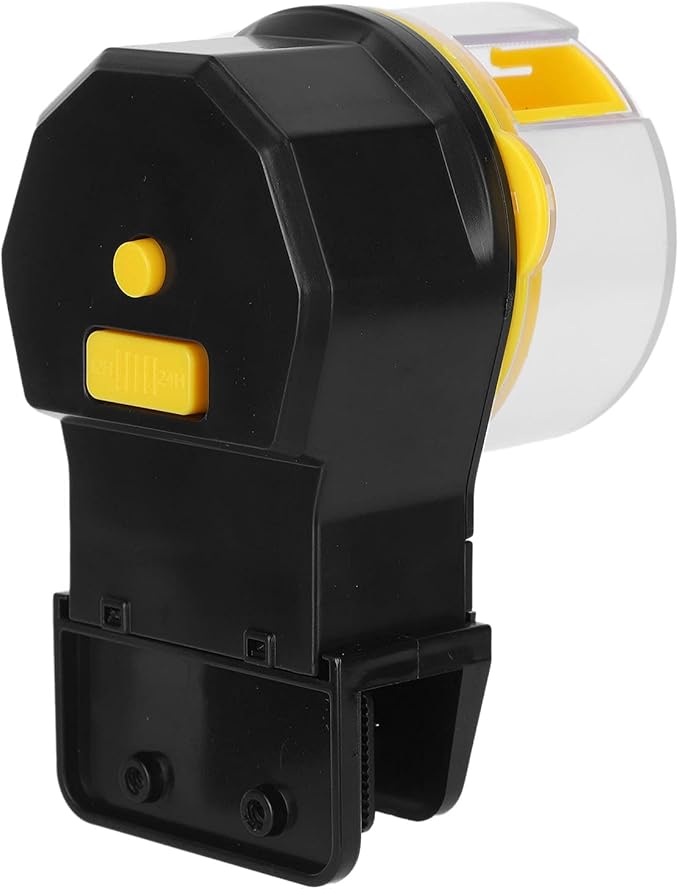 Automatic Fish Feeder, Aquarium Fish Feeder Dry Gr N Easy Installation Flexible Convenient Aquarium Food Feeder for Fish (Yellow)
