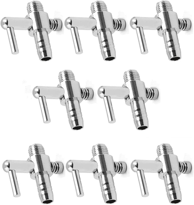 Aquarium Air Valve Fish Tank Air Flow Control Lever Pump Single Way Valve, 8Pcs