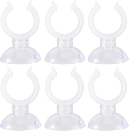 Abaodam 6 Pcs Aquarium Water Pipe Clamp Holder 1/2 Inch Tube Clip with Suction Cups for Fish Tank Air Hose Fixed Clip Small Fish Tank Accessories