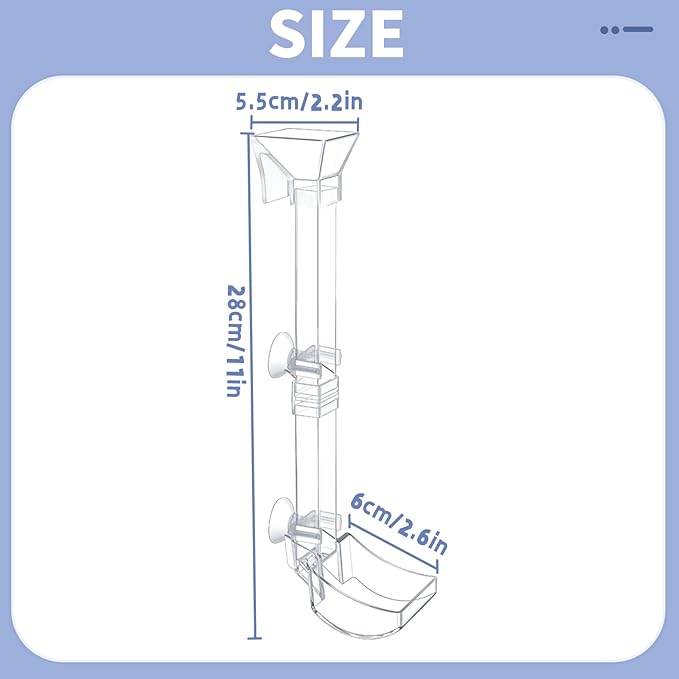 Aquarium Fish Shrimp Feeding Dish Set - Clear Feeder Tube and Dish With Cleaning Brush and Measuring Spoon for Preventing Food Scattering - Supplies for Shrimp Medium