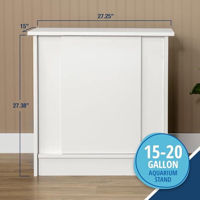 Tetra 15-20 Gallon Fish Tank Stand, Easy To Assemble in Less than 1 Minute, No Tools Required, Water-Resistant Wood Stand For Freshwater And Saltwater Aquariums, Sturdy Stand Designed For Durability
