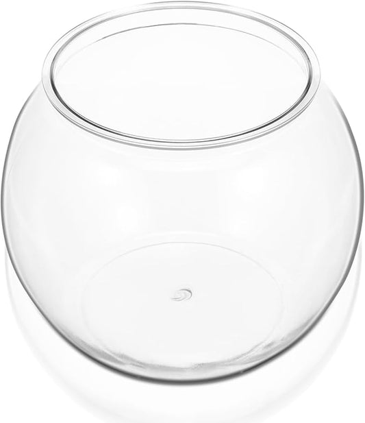 balacoo Clear Round Desktop Fish Tank 8.66X8.66X6.88In Plastic Fish Bowl Aquarium for Goldfish Turtles Hydroponic Plants Home Office Decor