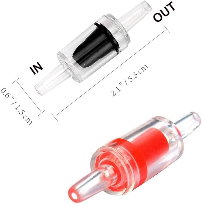 20 PCS Aquarium Air Pump Check Valves with 25 Feet Airline Tubing Clear Plastic One Way Non-Return Check Valve for Fish Tank