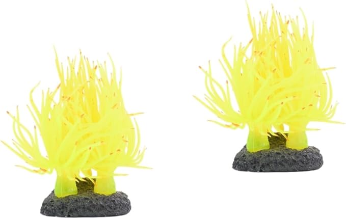 Ipetboom 2pcs Fish Tank Decoration Artificial Plants Anemone Decoration Decorate Blue Decor Artificiales para Plants for Fish Tank Rubber Fish Plants Decor Aquarium Coral