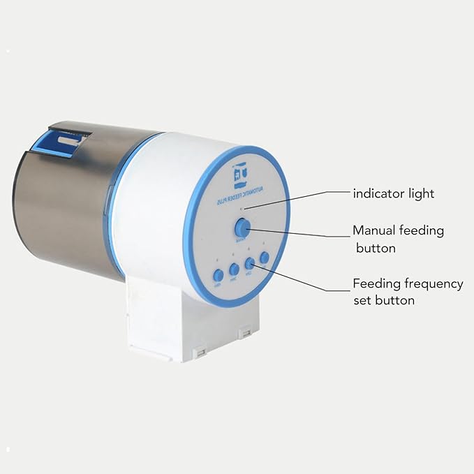 Automatic Fish Food Dispenser, Automatic Fish Feeder, Timer Fish Feeder, Battery Powered Adjustable Timing Intellect Fish Feeder for Fish Tanks Aquariums