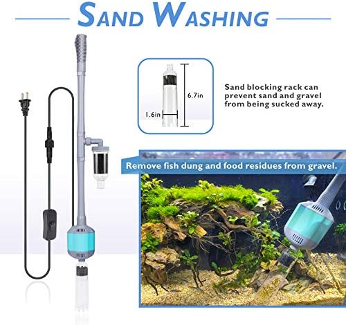 hygger 360GPH Electric Aquarium Gravel Cleaner and New Mode 24/7 Timer LED Aquarium Light