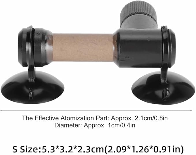 Black Plastic Carbon Dioxide Diffuser Ceramic CO2 Atomizer Dissolve System with Nut Lock for Aquarium(S)