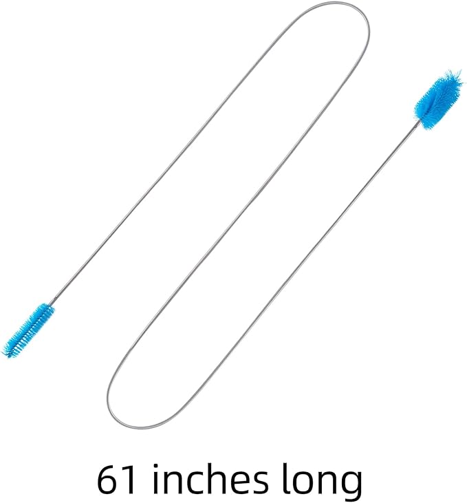 Aquarium Filter Brush Long Pipe Cleaner Elastic Stainless Steel 61 inches Length Double Ended Bristles Tube Brushes for Fish Tank Filter Hose Accessories