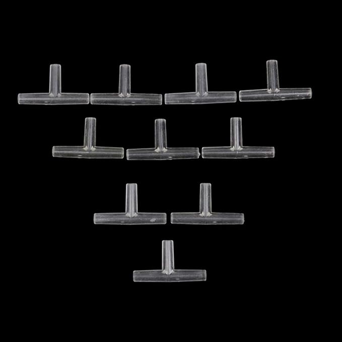 50 Pcs T Shape Transparant Aquarium Air Valve Connectors Plastic Inline Splitter Pump Tubing Connectors Fish Tank Pond Air Line Connector for Fish Tank 4MM Airline Tube