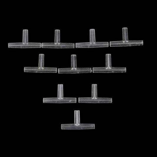 50 Pcs T Shape Transparant Aquarium Air Valve Connectors Plastic Inline Splitter Pump Tubing Connectors Fish Tank Pond Air Line Connector for Fish Tank 4MM Airline Tube