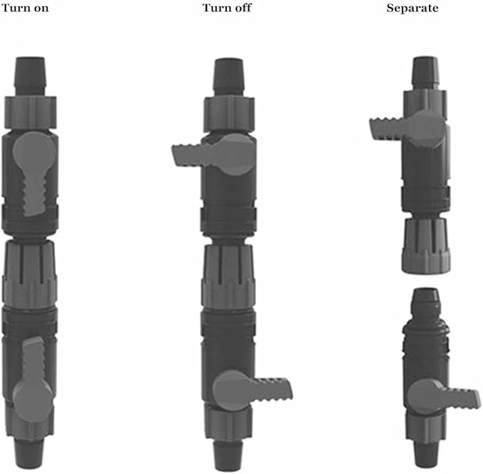 Aquarium Filter Connector Aquarium Water Control Valve Fish Hose Pipe Quick Release Double Tap Connector(/16mm)