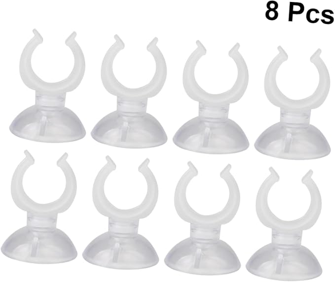 Angoily 2sets Holder Cups Aquarium Cup Hooks Heavy Duty 16mm Clamp Easy to Install 8pcs*2