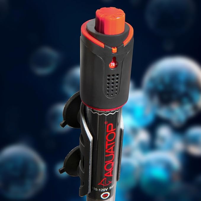 Aquatop 100W GH PRO Submersible Quartz Aquarium Heater – Adjustable Temperature Control, Durable Quartz Glass, Ideal for Freshwater & Marine Fish Tanks Up to 30 Gallons, GHPRO-100W