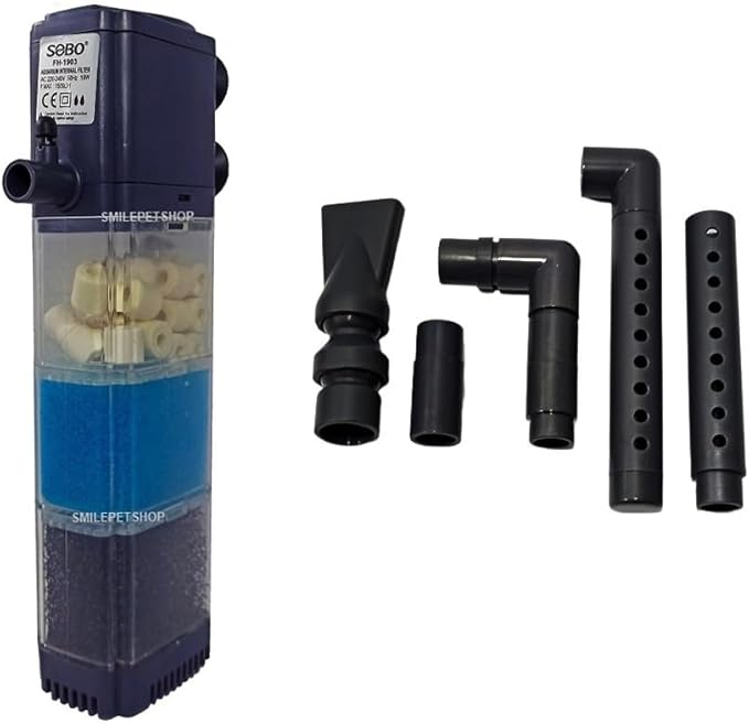 High-Performance Internal Aquarium Filter 400GPH for 20-200 Gallon Tanks and Ponds, Submersible Water Pump with Wave-Maker Function for Saltwater & Freshwater Systems and Turtle Tanks (1903)