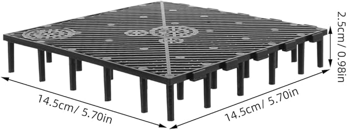 ULTECHNOVO 20Pcs Aquarium Bottom Filter Plate, Fish Tank Divider Grid Isolation Board, Undergravel Filtration System Egg Crate Tray for Sand Gravel Separation, DIY Splicing (Black)