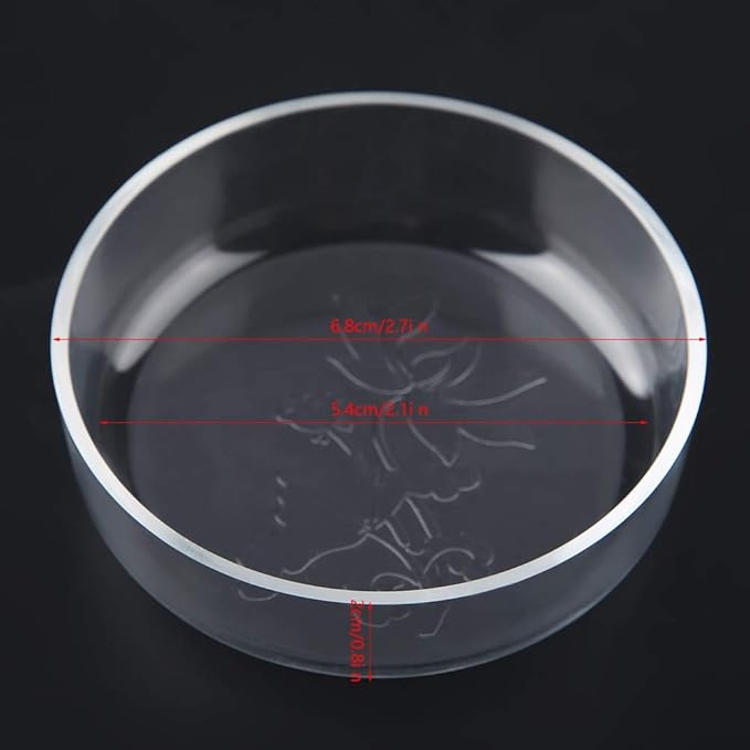 Acrylic Aquarium Shrimp Feeding Dish Bowl, Transparent Fish Food Container Feeder Tray Smaller Reptile Pets Feeder Dish