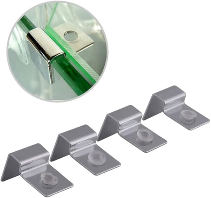Ipetboom 2sets 6mm Aquarium Clips for Glass Cover Fish Tank Acrylic Clips Tank Lid Support Holders 4pcs*2