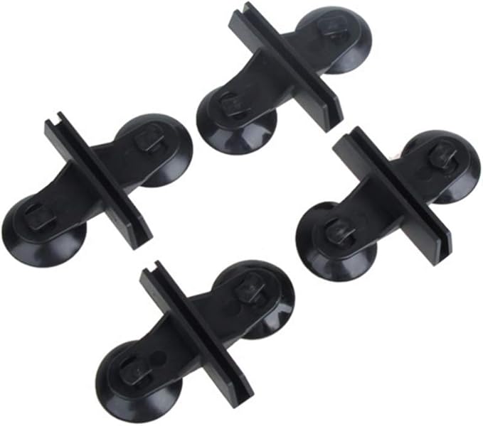 POPETPOP 4 Pcs Aquarium Divider Tray - Grid Isolate Board Divider Fish Tank Bottom Grid Egg Crate with 8 Pcs Sucker Clip - Black