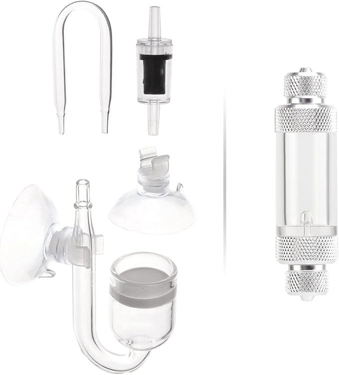 Aquarium Glass CO2 Diffuser with U Tube & Inline CO2 Bubble Counter