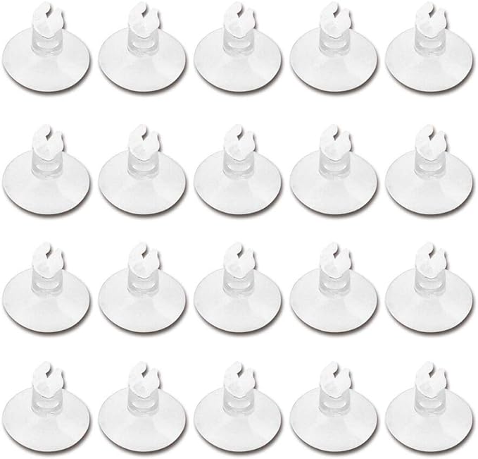 Aquarium Suction Cups 20pcs Clear Airline Tube Clips Holders Clamps 3/16 '' for Fish Tank Tubing