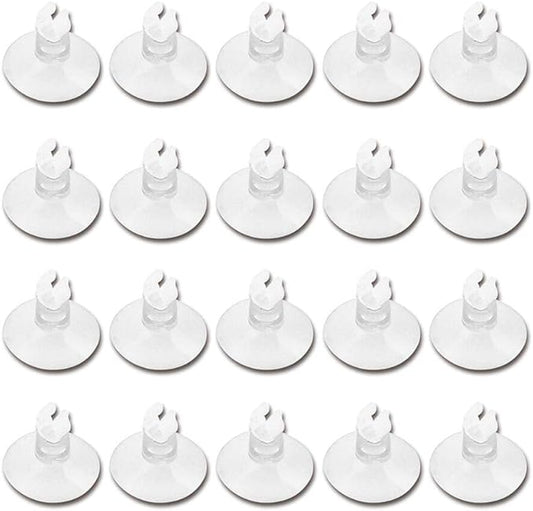 Aquarium Suction Cups 20pcs Clear Airline Tube Clips Holders Clamps 3/16 '' for Fish Tank Tubing
