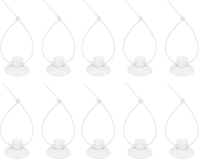 Aquarium Suction Cups, Clear Suction Cups with 20 Zip Ties, Suction Cups Airline Tubing Holder, Aquarium Sucker Fish Tank Accessories, 0.98", 1 Set