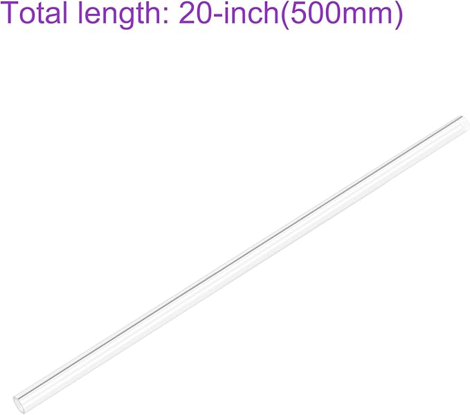 DMiotech 15mm x 18mm 20" Clear Acrylic Pipe Rigid Plastic Tubing for Aquarium Water Pipe, Water Cooling System, Plumbing