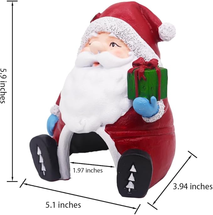 Ulifery Santa Claus with Gifts Aquarium Ornament Christmas Fish Tank Decorations for Betta Hiding 5-30 Gallon Tank, White and Red